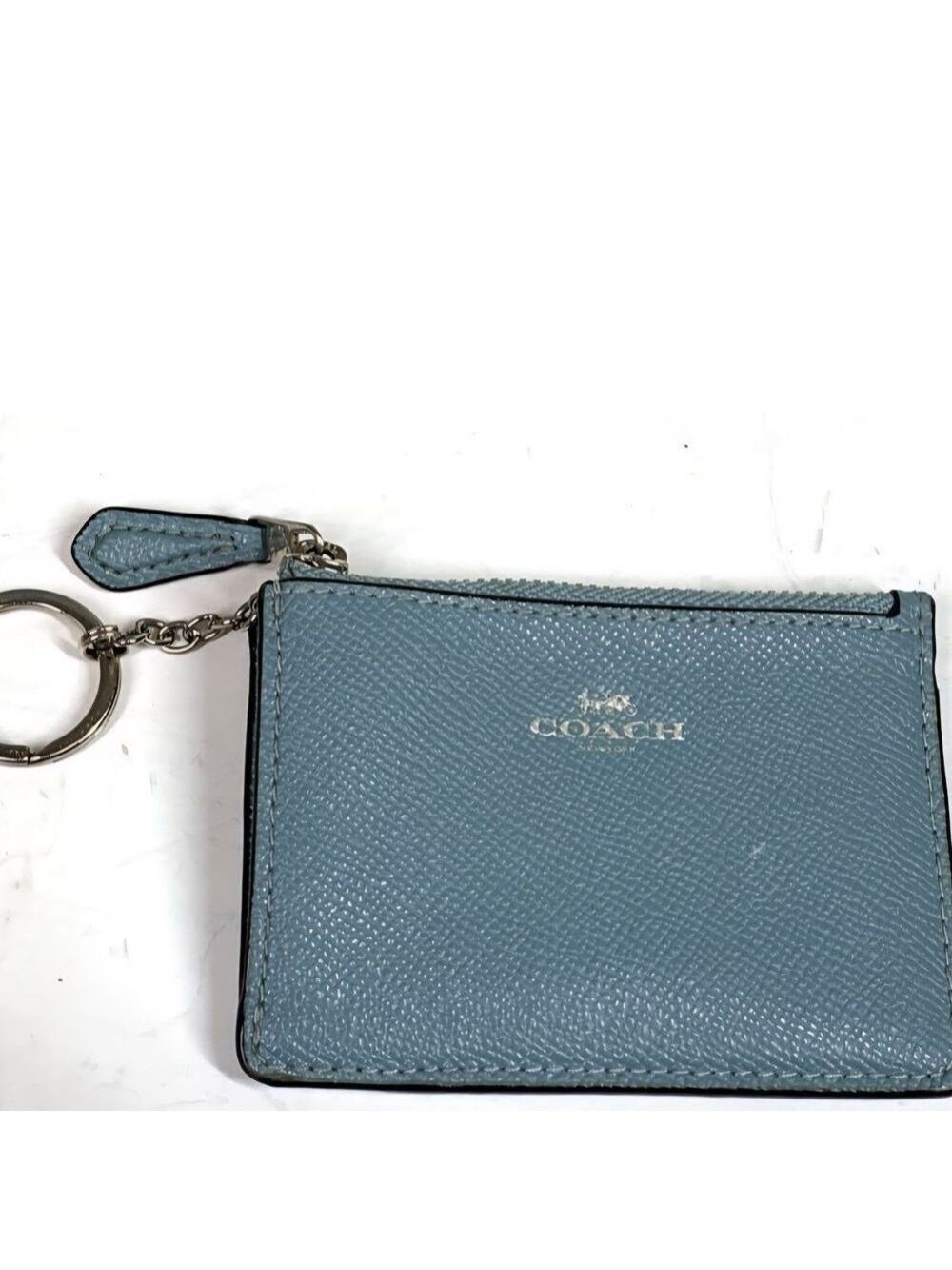 Coach Light Blue Leather Tote - Picture 4 of 6